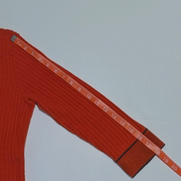 Liz Claiborne orange/red cardigan with brown accents, size M - Picture 14 of 14